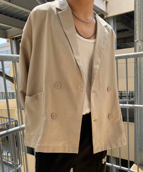 WEGO（ウィゴー）の「WEGO/ポリトロダブルテーラーシャツ（シャツ/ブラウス・メンズ・ライトグレー/ブラック/ライトベージュ/ダークベージュ/ブラウン・MEDIUM/LARGE）」の5枚目の写真