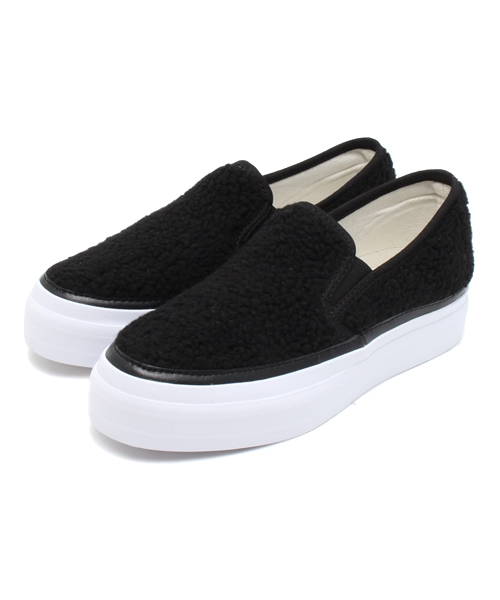 Kastane（カスタネ）の「【Kastane】厚底ボアスリッポン（スニーカー・レディース・アイボリー/ブラック・38/36/37）」の2枚目の写真