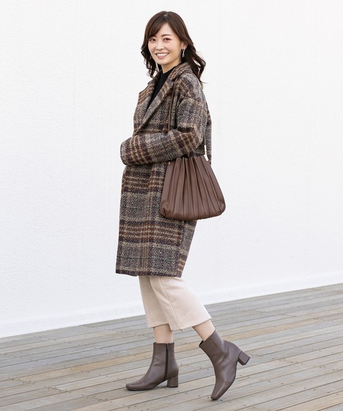 prose verse（プロズヴェール）の「リンクツイードチェック柄コート（その他アウター・レディース・ネイビー/ブラウン・MEDIUM/LARGE）」の12枚目の写真