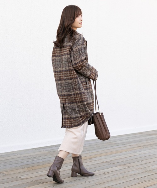 prose verse（プロズヴェール）の「リンクツイードチェック柄コート（その他アウター・レディース・ネイビー/ブラウン・MEDIUM/LARGE）」の22枚目の写真
