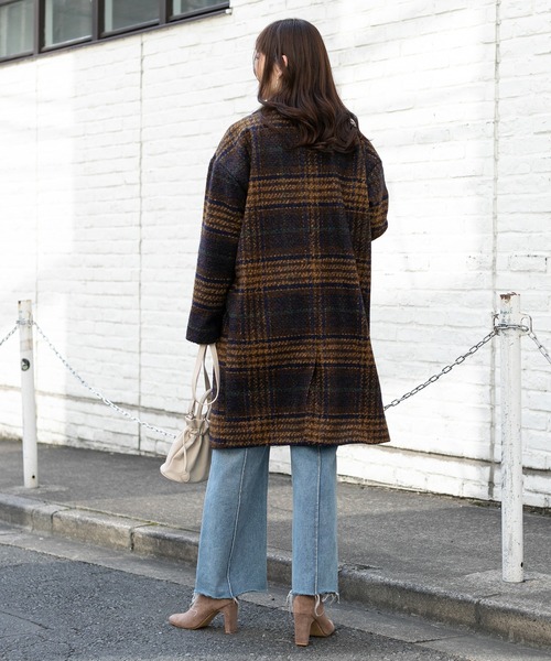 prose verse（プロズヴェール）の「リンクツイードチェック柄コート（その他アウター・レディース・ネイビー/ブラウン・MEDIUM/LARGE）」の18枚目の写真