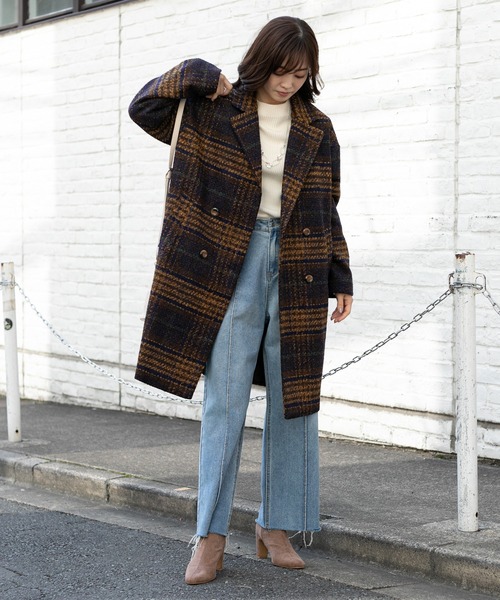 prose verse（プロズヴェール）の「リンクツイードチェック柄コート（その他アウター・レディース・ネイビー/ブラウン・MEDIUM/LARGE）」の19枚目の写真