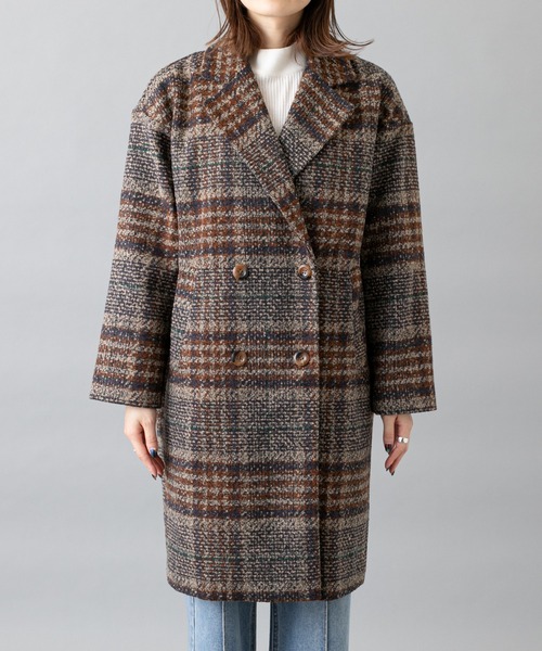 prose verse（プロズヴェール）の「リンクツイードチェック柄コート（その他アウター・レディース・ネイビー/ブラウン・MEDIUM/LARGE）」の20枚目の写真