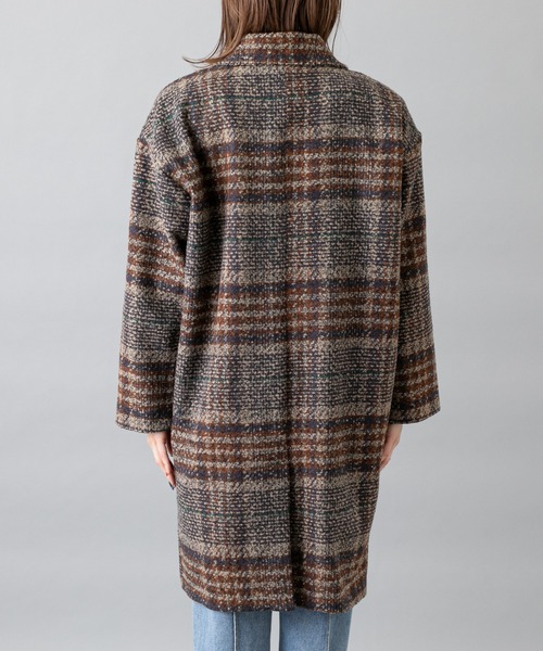 prose verse（プロズヴェール）の「リンクツイードチェック柄コート（その他アウター・レディース・ネイビー/ブラウン・MEDIUM/LARGE）」の11枚目の写真