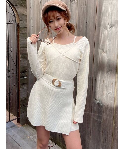 RESEXXY（リゼクシー）の「ニットスカパン【セットアップ着用可能】（その他パンツ・レディース・オフホワイト/ブラック/ベージュ・FREE）」の11枚目の写真