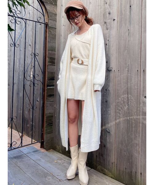 RESEXXY（リゼクシー）の「ニットスカパン【セットアップ着用可能】（その他パンツ・レディース・オフホワイト/ブラック/ベージュ・FREE）」の13枚目の写真