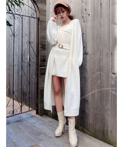 RESEXXY（リゼクシー）の「ニットスカパン【セットアップ着用可能】（その他パンツ・レディース・オフホワイト/ブラック/ベージュ・FREE）」の14枚目の写真