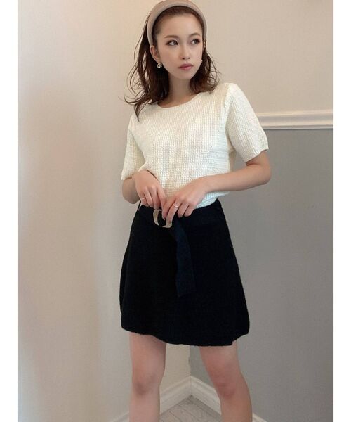 RESEXXY（リゼクシー）の「ニットスカパン【セットアップ着用可能】（その他パンツ・レディース・オフホワイト/ブラック/ベージュ・FREE）」の18枚目の写真