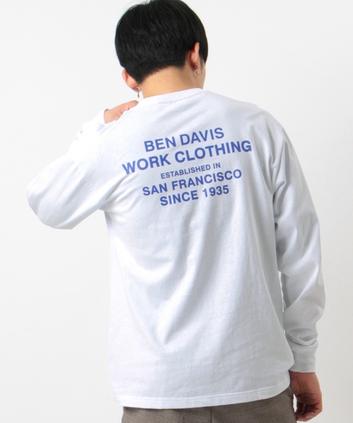 BEN DAVIS(ベンデイビス)の「【BEN DAVIS/ベンデイビス】ミニゴリラ 刺繍 ワンポイント ロゴプリント バックプリント ロングスリーブ/長袖ロンT(Tシャツ/カットソー・メンズ・ホワイト/ブラック/ベージュ・M/L/XL)」の6枚目の写真