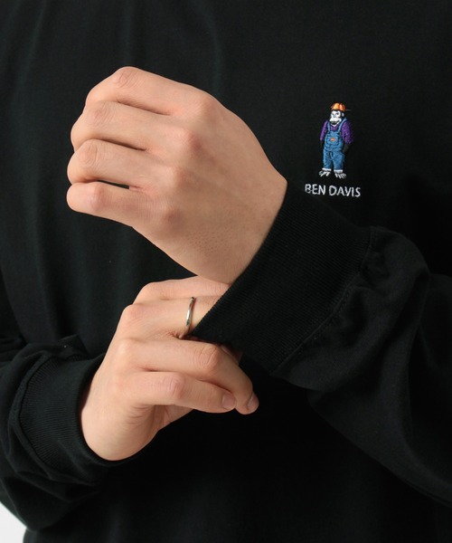 BEN DAVIS(ベンデイビス)の「【BEN DAVIS/ベンデイビス】ミニゴリラ 刺繍 ワンポイント ロゴプリント バックプリント ロングスリーブ/長袖ロンT(Tシャツ/カットソー・メンズ・ホワイト/ブラック/ベージュ・M/L/XL)」の15枚目の写真