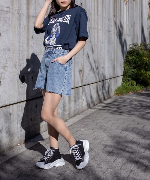 WEGO（ウィゴー）の「WEGO/ダメージショートパンツ（デニムパンツ・レディース・ホワイト/ブラック/インディゴブルー/ナチュラル/コバルトブルー/ブラック系その他/その他1/その他2/その他3/ライトインディゴブルー/ケリー/その他6/その他7・SMALL/MEDIUM/LARGE/X-SMALL）」の19枚目の写真