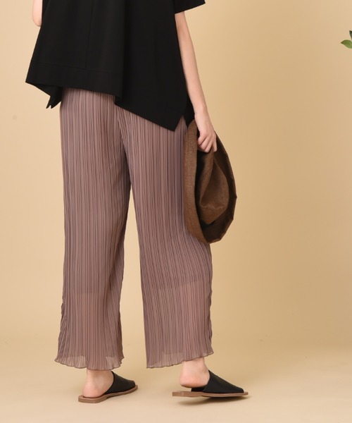 INTERPLANET（インタープラネット）の「プリーツジョーゼットパンツ（その他パンツ・レディース・チャコールグレー/ブルー/モカ・FREE）」の8枚目の写真