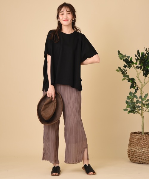 INTERPLANET（インタープラネット）の「プリーツジョーゼットパンツ（その他パンツ・レディース・チャコールグレー/ブルー/モカ・FREE）」の9枚目の写真