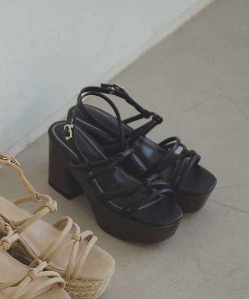 FREE'S MART（フリーズマート）の「◆タイトノットサンダル（サンダル・レディース・ブラック/グレー/イエロー・SMALL/MEDIUM）」の2枚目の写真