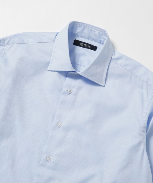 NANO universe（ナノユニバース）の「：ツイルセミワイドシャツ（ビジネスシャツ・メンズ・ホワイト/サックスブルー・S/L/M）」の13枚目の写真