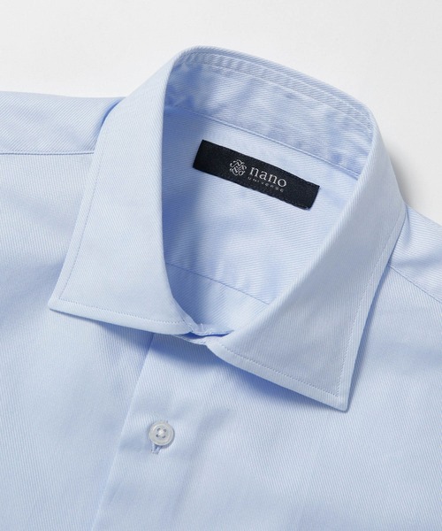 NANO universe（ナノユニバース）の「：ツイルセミワイドシャツ（ビジネスシャツ・メンズ・ホワイト/サックスブルー・S/L/M）」の10枚目の写真