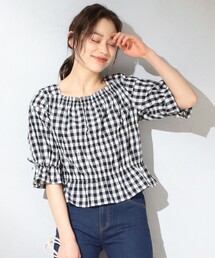 Feroux（フェルゥ）の「【洗える】T/Cドビーギンガム ブラウス（シャツ/ブラウス）」