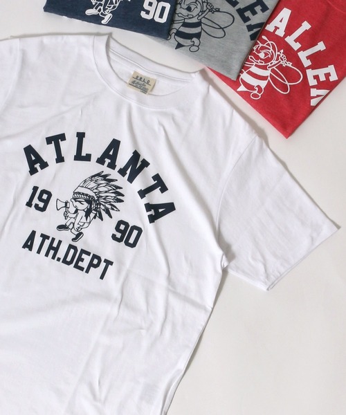 MARUKAWA（マルカワ）の「カレッジロゴ プリント 半袖Ｔシャツ（Tシャツ/カットソー・メンズ・ホワイト系その他/ブルー系その他/杢グレー/レッド系その他/ブルー系その他2/グリーン系その他/レッド系その他2/ブルー系その他3・M/L/LL）」の2枚目の写真