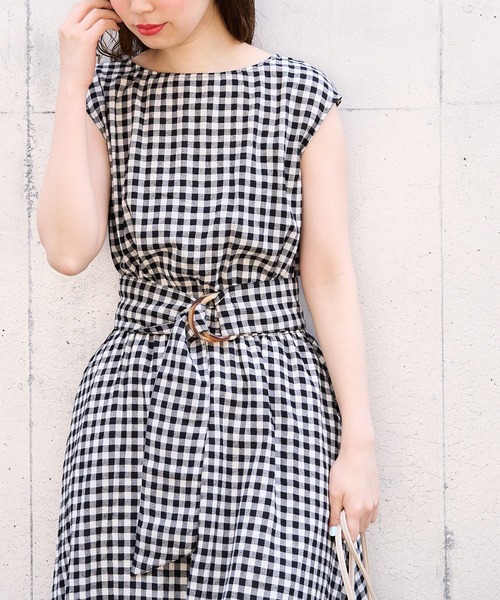 natural couture（ナチュラルクチュール）の「【WEB限定カラー有り】べっ甲Dかん太ベルト涼しげワンピース（ワンピース・レディース・ブラック/ベージュ/パープル/ミント/その他1/その他2/その他3/その他4・FREE）」の15枚目の写真