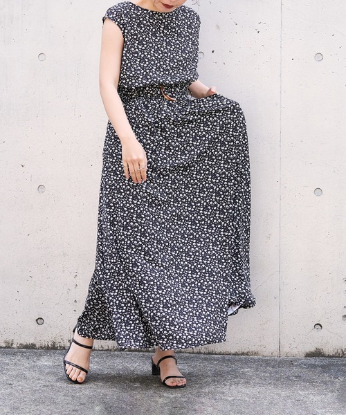 natural couture（ナチュラルクチュール）の「【WEB限定カラー有り】べっ甲Dかん太ベルト涼しげワンピース（ワンピース・レディース・ブラック/ベージュ/パープル/ミント/その他1/その他2/その他3/その他4・FREE）」の12枚目の写真