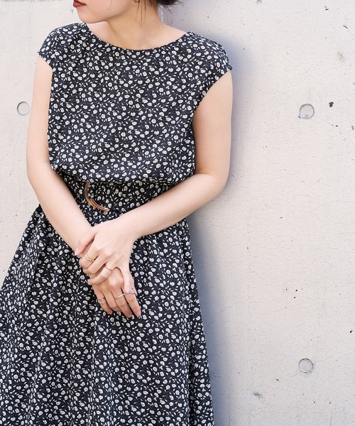 natural couture（ナチュラルクチュール）の「【WEB限定カラー有り】べっ甲Dかん太ベルト涼しげワンピース（ワンピース・レディース・ブラック/ベージュ/パープル/ミント/その他1/その他2/その他3/その他4・FREE）」の10枚目の写真