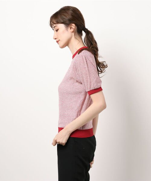 TINA：JOJUN（ティーナジョジュン）の「ラーベン編み半袖ニット TINA：JOJUN（ニット/セーター・レディース・レッド/グリーン/ネイビー/チェリーピンク/ブラウン・M）」の18枚目の写真