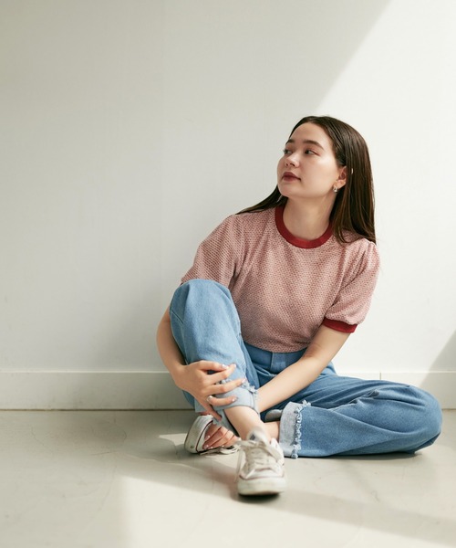 TINA：JOJUN（ティーナジョジュン）の「ラーベン編み半袖ニット TINA：JOJUN（ニット/セーター・レディース・レッド/グリーン/ネイビー/チェリーピンク/ブラウン・M）」の22枚目の写真