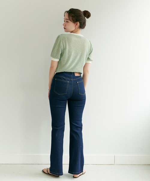 TINA：JOJUN（ティーナジョジュン）の「ラーベン編み半袖ニット TINA：JOJUN（ニット/セーター・レディース・レッド/グリーン/ネイビー/チェリーピンク/ブラウン・M）」の9枚目の写真