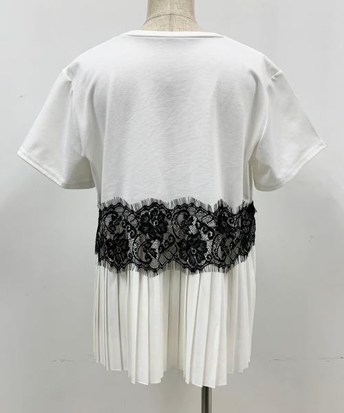PICCIN(ピッチン)の「レース切替プリーツプルオーバー(Tシャツ/カットソー・レディース・ブラック/オフホワイト/ピンク・M/L)」の8枚目の写真