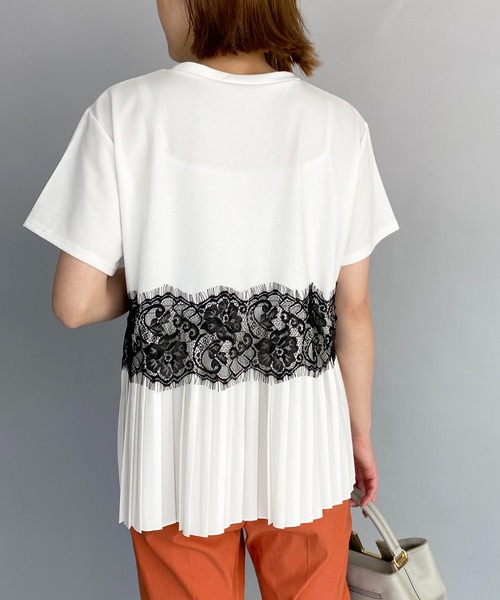 PICCIN(ピッチン)の「レース切替プリーツプルオーバー(Tシャツ/カットソー・レディース・ブラック/オフホワイト/ピンク・M/L)」の17枚目の写真