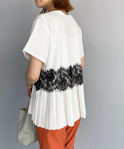 PICCIN(ピッチン)の「レース切替プリーツプルオーバー(Tシャツ/カットソー・レディース・ブラック/オフホワイト/ピンク・M/L)」の18枚目の写真