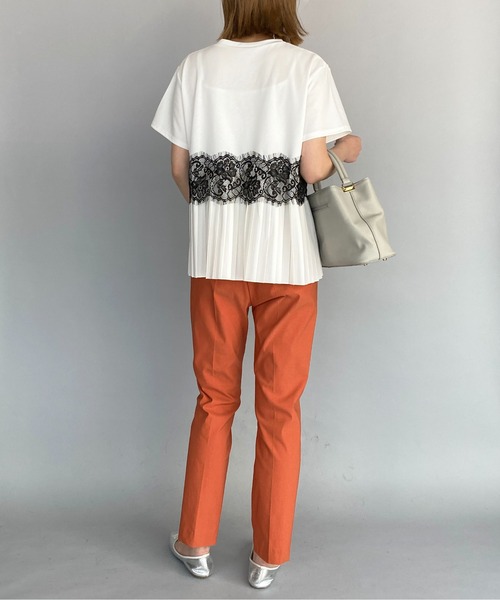 PICCIN(ピッチン)の「レース切替プリーツプルオーバー(Tシャツ/カットソー・レディース・ブラック/オフホワイト/ピンク・M/L)」の22枚目の写真