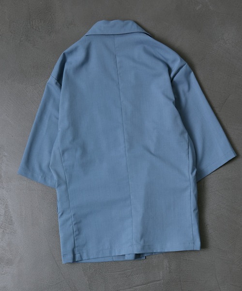 PUBLUX（パブリュクス）の「【PUBLUX/パブリュクス×ベルエポック】セットアップ ショートスリーブテーラードジャケット&センタープレスワイドスラックス（セットアップ・メンズ・ブラック/サックスブルー/ブラウン・SMALL/MEDIUM/LARGE）」の6枚目の写真