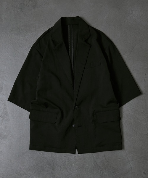 PUBLUX（パブリュクス）の「【PUBLUX/パブリュクス×ベルエポック】セットアップ ショートスリーブテーラードジャケット&センタープレスワイドスラックス（セットアップ・メンズ・ブラック/サックスブルー/ブラウン・SMALL/MEDIUM/LARGE）」の11枚目の写真