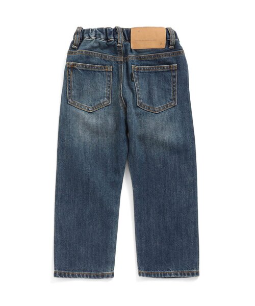 F.O.U（エフオーユー）の「ワイドストレートデニム 10分丈（デニムパンツ・キッズ・ネイビー/ブルー/キナリ・110/100/120/140/130）」の4枚目の写真