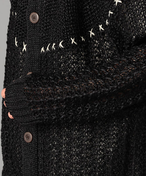 GLOSTER（グロスター）の「【unlume/アンルーム】MANON CARDIGAN 求心カーディガン（カーディガン/ボレロ・メンズ・ブラック・FREE）」の5枚目の写真