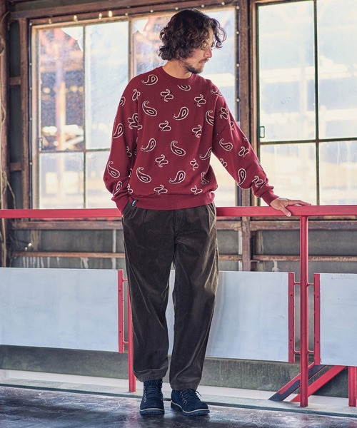 MARBLES（マーブルズ）の「mn2347-PAISLEY DOUBLE JACQUARD KNIT ニット（ニット/セーター・メンズ・バーガンディー/ネイビー・S/XL/L/M）」の6枚目の写真