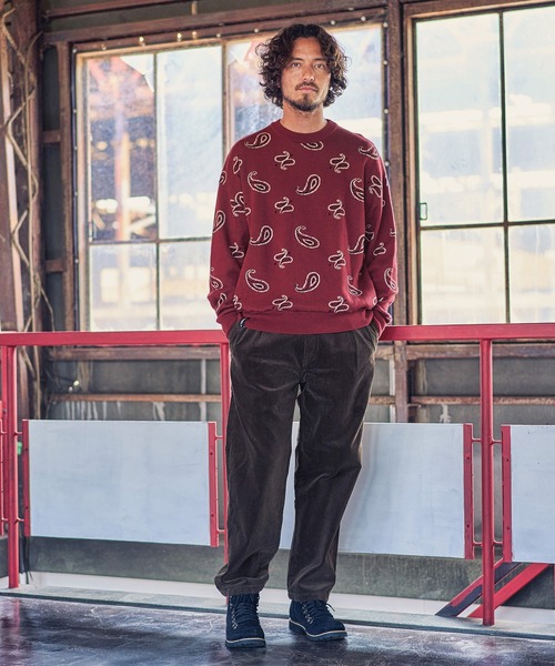 MARBLES（マーブルズ）の「mn2347-PAISLEY DOUBLE JACQUARD KNIT ニット（ニット/セーター・メンズ・バーガンディー/ネイビー・S/XL/L/M）」の7枚目の写真