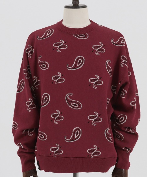 MARBLES（マーブルズ）の「mn2347-PAISLEY DOUBLE JACQUARD KNIT ニット（ニット/セーター・メンズ・バーガンディー/ネイビー・S/XL/L/M）」の12枚目の写真
