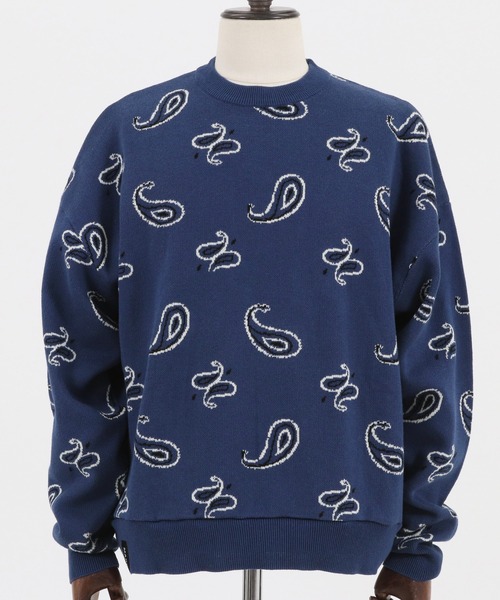 MARBLES（マーブルズ）の「mn2347-PAISLEY DOUBLE JACQUARD KNIT ニット（ニット/セーター・メンズ・バーガンディー/ネイビー・S/XL/L/M）」の14枚目の写真