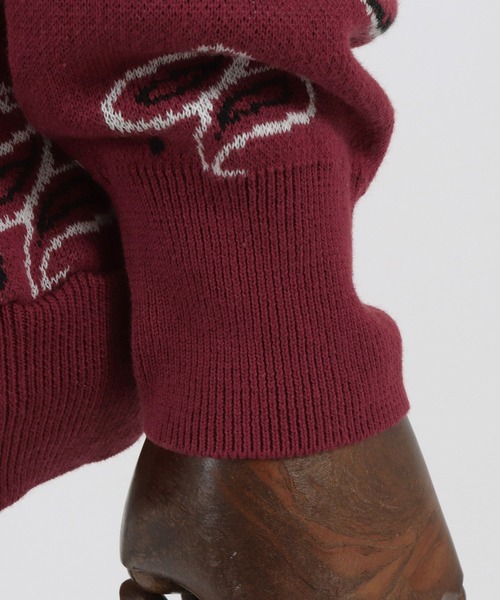 MARBLES（マーブルズ）の「mn2347-PAISLEY DOUBLE JACQUARD KNIT ニット（ニット/セーター・メンズ・バーガンディー/ネイビー・S/XL/L/M）」の19枚目の写真