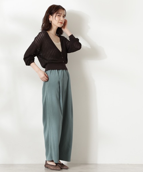 N.（N. Natural Beauty Basic）（エヌエヌナチュラルビューティーベーシック）の「透かし柄シアーニットカーディガン（カーディガン/ボレロ・レディース・グレー/ホワイト/イエロー/ホワイト系その他・MEDIUM）」の9枚目の写真