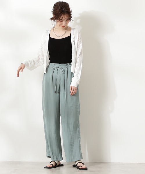 N.（N. Natural Beauty Basic）（エヌエヌナチュラルビューティーベーシック）の「透かし柄シアーニットカーディガン（カーディガン/ボレロ・レディース・グレー/ホワイト/イエロー/ホワイト系その他・MEDIUM）」の5枚目の写真