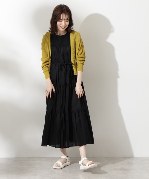 N.（N. Natural Beauty Basic）（エヌエヌナチュラルビューティーベーシック）の「透かし柄シアーニットカーディガン（カーディガン/ボレロ・レディース・グレー/ホワイト/イエロー/ホワイト系その他・MEDIUM）」の11枚目の写真