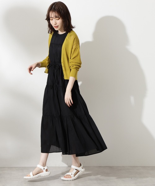 N.（N. Natural Beauty Basic）（エヌエヌナチュラルビューティーベーシック）の「透かし柄シアーニットカーディガン（カーディガン/ボレロ・レディース・グレー/ホワイト/イエロー/ホワイト系その他・MEDIUM）」の12枚目の写真