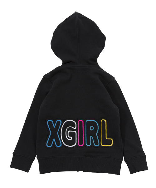 X-girl Stages（エックスガールステージス）の「SWEAT ZIP HOODIE PUFF LOGO (4T～7T)（パーカー・キッズ・ブラック/アッシュ/ピンク/グリーン・6T/7T/4T/5T）」の14枚目の写真