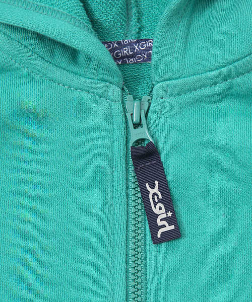 X-girl Stages（エックスガールステージス）の「SWEAT ZIP HOODIE PUFF LOGO (4T～7T)（パーカー・キッズ・ブラック/アッシュ/ピンク/グリーン・6T/7T/4T/5T）」の12枚目の写真