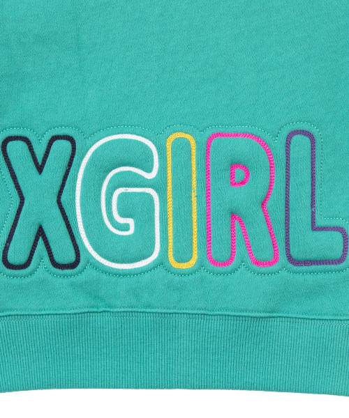 X-girl Stages（エックスガールステージス）の「SWEAT ZIP HOODIE PUFF LOGO (4T～7T)（パーカー・キッズ・ブラック/アッシュ/ピンク/グリーン・6T/7T/4T/5T）」の6枚目の写真