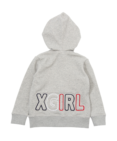 X-girl Stages（エックスガールステージス）の「SWEAT ZIP HOODIE PUFF LOGO (4T～7T)（パーカー・キッズ・ブラック/アッシュ/ピンク/グリーン・6T/7T/4T/5T）」の11枚目の写真