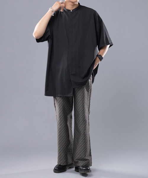 kutir（クティール）の「ルーズトロミアシメシャツ（シャツ/ブラウス・メンズ・ライトグリーン/スモークピンク/ブラック・LARGE/MEDIUM）」の4枚目の写真